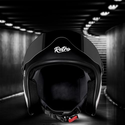 Image of Steelbird SBH-54 Retro Rustic ISI Certified Open Face Helmet for Women and Men Motorbike Helmet