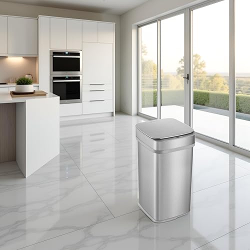 Caneca de basura automática 50L acero inoxidable miniatura 3