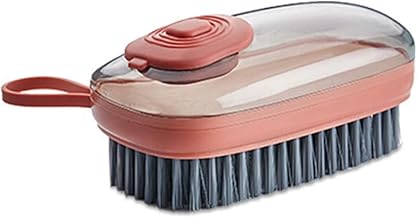 Vortipu Scrub Brush, Quality Soft Laundry Clothes Shoes Pot Washing Scrubbing Brush, Automatic Liquid Addition, Easy to Grip Household Cleaning Brushes (Coral Orange)
