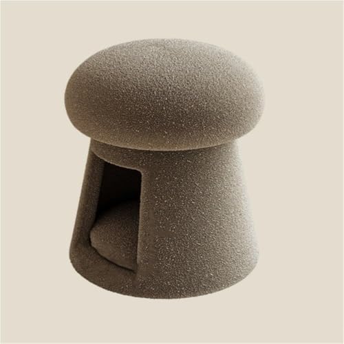 犬 猫 ハウス 室内用 小型犬・猫用 家 小屋 隠れ家 低い 猫タワー ミニ 座れるキャットハウス 猫 テント 夏 屋根付き (グレー)