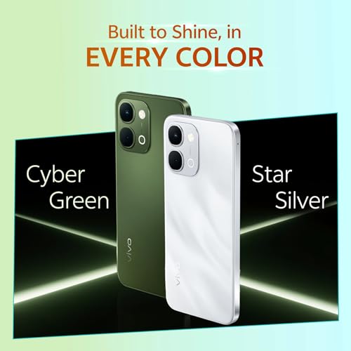 Image of vivo T5x 5G (Cyber Green, 8GB RAM, 128GB Storage) | 7200mAh Battery, 50MP + 2MP Dual Camera, 32MP Front, Dimensity 7400-Turbo Processor, 6.76 inch Display