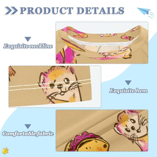 Boys Short Sleeve T-Shirts Funny Ferrets Tacos Rashguard Kids Swim Shirts Sun UPF 50+3