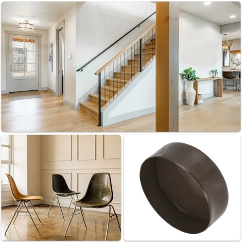 Image of uxcell 2pcs Rubber End Caps 140mm(5 1 /2 Inch) ID x 80mm(3 1 /8 Inch) H Vinyl Round Tube Bolt Cap Cover Screw Thread Protectors Brown