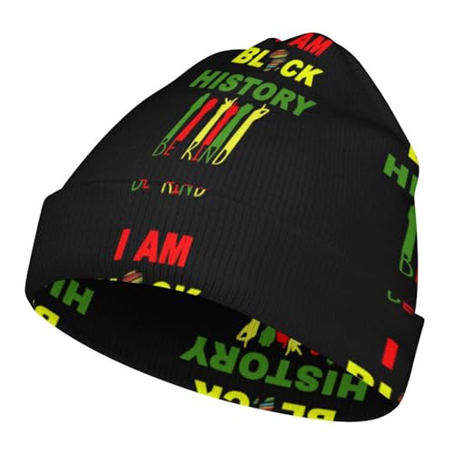 I Am Black History Month Kids Beanie Hat for for Girls Boys Children Cap Winter Knitted Chemo Cancer Headwear Accessories Gifts Decoration