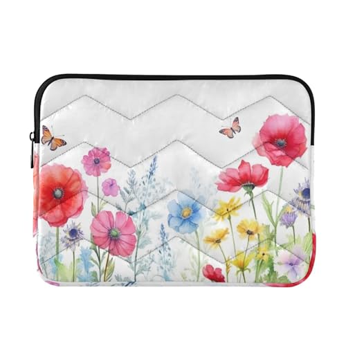 Funda para portátil 13-14 pulgadas flores acuarela impermeable