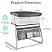 Cowiewie Bassinet Bedside Sleeper,Baby Bassinet Slides Over Bed,5-Height Adjustment & Breathable All-Mesh Wall Bedside Bassinet for Baby,Space-Saving Bedside Crib, Height(37.4-41.3