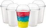 Edenpack Vasos para batidos con tapas de cúpula, vasos de plástico transparentes, batidos, café helado, batidos, jugo de granizado, té de burbujas, reutilizable, lavable a mano, reciclable (10, 10
