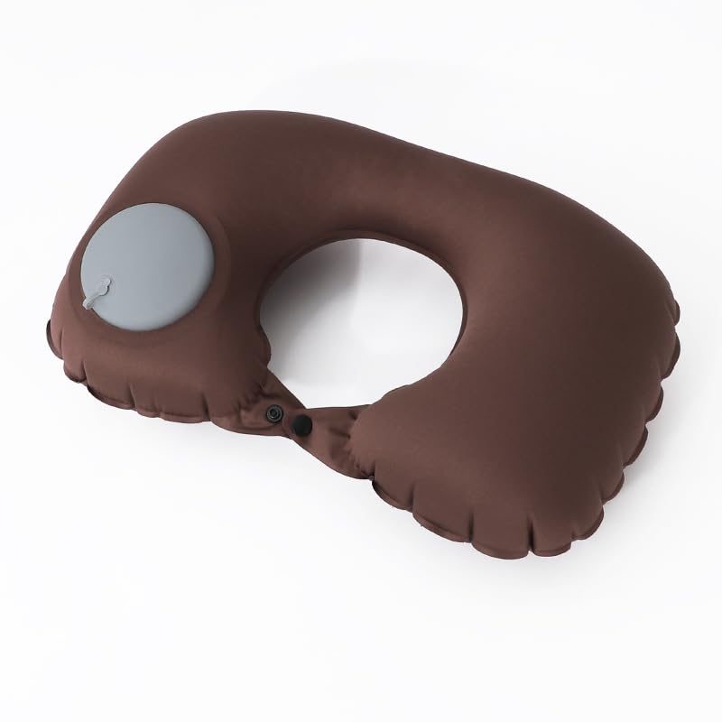 ネックピロー U型枕 トラベルピロー 旅行枕 エアーピロー 首枕 軽量 空気枕 折りたたみ可能 収納ポーチ付き 収納バッグ付き マルチマテリアル 旅行用 トラベルグッズ 携帯枕 飛行機用 収納 軽量 枕 U型 トラベル トラベルグッズ (コーヒー色(ミルクシルク))