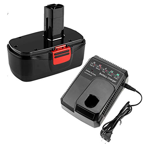 3.0Ah Replacement Battery Compatible with Craftsman 19.2Volt Battery C3 130279005 130279003 130279017 315.115410 + Charger Compatible with Craftsman 9.6Volt - 19.2Volt Ni-Cd Li-ion Battery