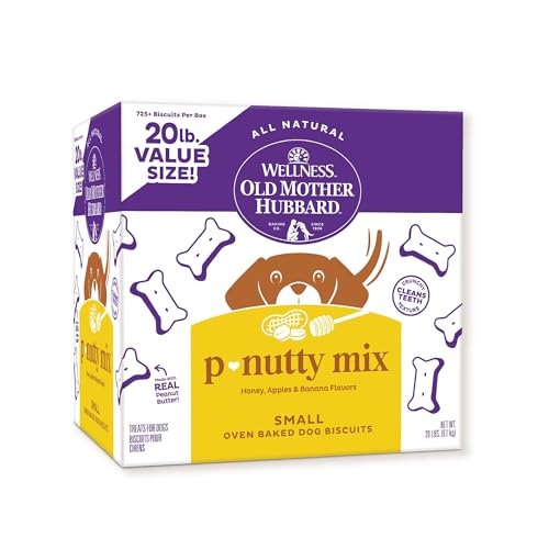 Image of Wellness Old Mother Hubbard P-Nutty Dog Biscuits, Natural, Training Treats, Three Flavors, Small Size, (20 Pound Box)