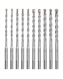 HIGHDRIL Juego de Brocas SDS Plus - 10 piezas 5/6/8/10/12mm (Largo 160 mm) con Punta de Carburo, Brocas para Martillo Perforador para Hormigón, Ladrillo, Piedra y Granito