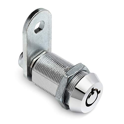 Westway Locks 1 1/8" Tubular Cam Lock With Chrome Finish - Keyed Alike 4 Pack With 2 Keys, 1 1/4" Cam And Offset Cam Lock - Cabinet Lock, Drawer Lock, Rv Compartment Lock, File Cabinet Lock #TOP7