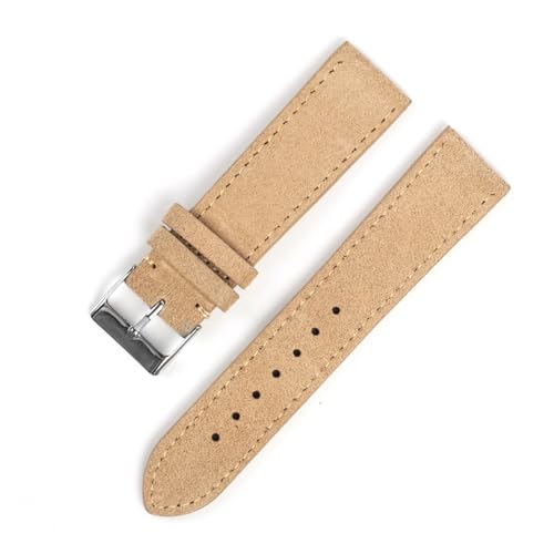 Bracelet de montre en cuir suédé véritable et boucle acier pour une élégance durable