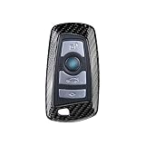 Real Glass Fiber Key Fob Cover Compatible with BMW, T-carbon Key Fob Protecetor Compatible with BMW 1 2 3 3GT 4 5 5GT 6 7 Series, X3 X4 M2 M3 M4 M5 M6 2009-2020 Key Pouches(Silver Black)