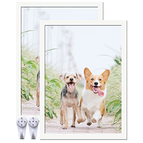 Icariery White 10X14 Picture Frame Set Of 2, High Transparent Picture Frames For 10 X 14 Photo Canvas Collage Poster Certificate Wall Gallery Horizontal Vertical 10 By 14 #TOP6