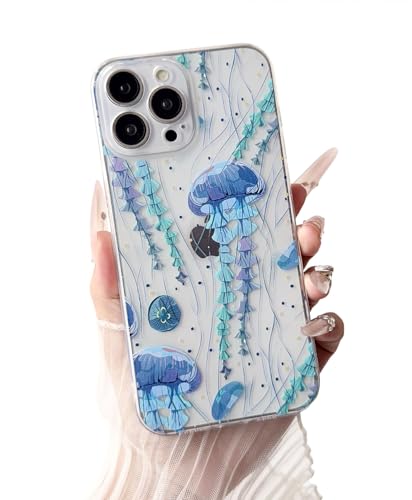 Coque pour iPhone 13 Pro Max avec protection militaire en TPU antichoc design méduse