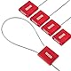 Flintronic 50x PLOMBEN, Sicherheitsplomben aus Kunststoff, Kunststoff-Kabelbinder Tags mit nummeriert, kabelbinder tags bunte, Logistik Transport Tags für Koffer, Reisegepäck,Kleidung, Schuhe(Rot）