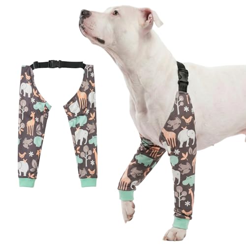 Image of LovinPet Dog Elbow Protector Anti-Licking Elbow Sleeve, Adjustable, Comfortable & Durable Front Leg Guard for Medium to Large Dogs, Prevents Licking and Chewing,Dog Sleeve,Dog Leg Sleeve,Grey