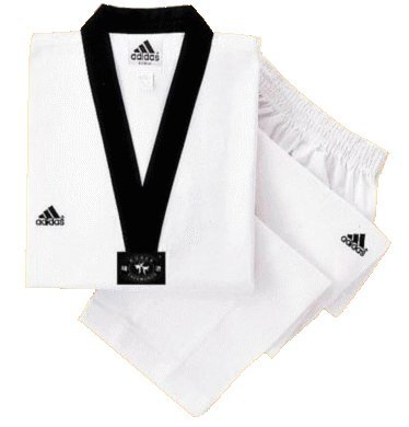 Taekwondo Dobok Adichamp schwarzes Revers 190 cm