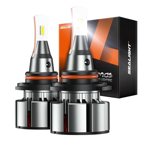 Image of SEALIGHT 9005 LED Bulbs, L2 HB3 24,000LM Super Brightness 6000K Cool White Bulbs, IP68 Waterproof, Plug and Play, 15000RPM Turbo Fan, 60000Hrs Lifespan, 1:1 Size Driving Bulbs, Pack of 2