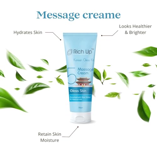 Image of RICH UP KOREAN GLASS FACIAL KIT - 360GM (315GM + 45ML) | MULTIPLE TIMES USE WITH 8 EASY STEPS | FOR ALL SKIN TYPE | BEST FACIAL KIT FOR MEN AND WOMEN