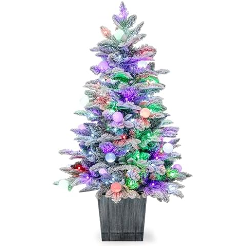 COSTWAY 100CM/3.3FT Pre-Lit Artificial Christmas Tree Cover
