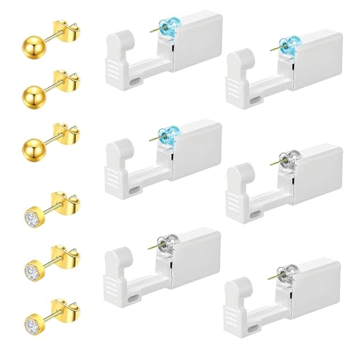 6 Piezas Pistolas Desechables para Piercing de Oreja, Pistolas Kitde Piercings, Kit de Perforación de Orejas Estéril con Aretes, Seguras e Indoloras, para Mujeres y Hombres 6 Piezas Pistolas Desechables para Piercing de Oreja, Pistolas Kitde Piercings, Kit de Perforación de Orejas Estéril con Aretes, Seguras e Indoloras, para Mujeres y Hombres