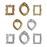 ZYOMVUN Mini-Rahmen, 8 Stück, Vintage Mini Bilderrahmen, Unregelmäßige Größe Winzige Bilderrahmen, Miniatur Bilderrahmens, Für DIY Schmuck-Display-Rahmen, Telefonhülle Bastelzubehör Dekoration