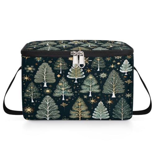 Winter Tree Christmas Lunch Bags for Women Men 9 Cans, Hot & Cold Food Delivery Bag Insulated Grocery Bag Insulated Lunch Box Cooler Bag for Office Work Picnic Beach