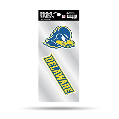 Delaware Blue Hens 4 x 8” Decal Wordmark and Mascot