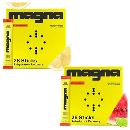 MAGNA Electrolytes Powder Drink Mix Bundle – Tea Lemonade & Watermelon Lime Flavors, 56 Servings | Hydration, Energy & Focus Support with Magnesium L-Threonate, Sodium, Potassium, Vitamin D, B6 & B12