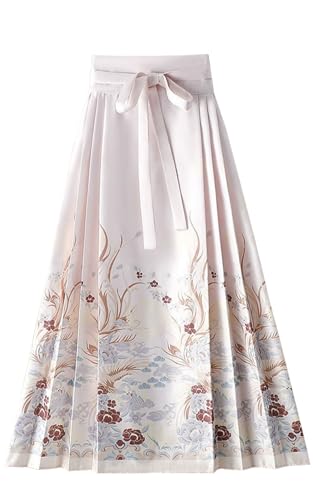 Ulalaza Women Horse Face Skirt Seft Tie Print Elegant...