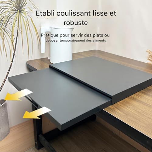 Étagère de cuisine en acier robuste pour électroménager et machine à café