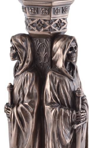 3 Grim Reaper Candle Holders, Created Stone, Hand Bronzed by Veronese, No Candle, LxBxH ca. 10x8x21 cm - Image 2