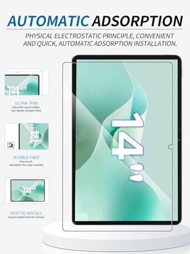 2 sztuki folii ochronnej do tabletu DOOGEE TAB E3 MAX 14 cali, szkło hartowane yystao 9H, ochrona wyświetlacza kompatybilna z DOOGEE TAB E3 MAX, odporna na zarysowania, przezroczysta w wysokiej