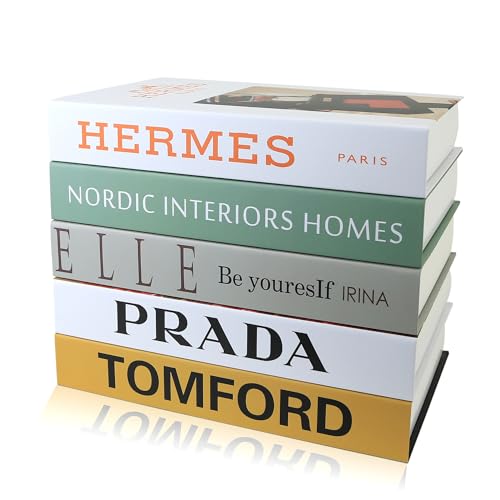 PTShadow 5 Pcs Decorative books Aesthetic Chic Faux Book Set for Room Décor,Modern Home Decor Coffee Table Decor