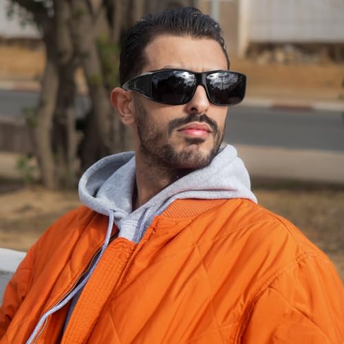 VIEWBETTER® Polarized Fit Over Glasses Sunglasses for Men Wrap Around Shades UV Protection Wear Over Eyeglasses SG03122