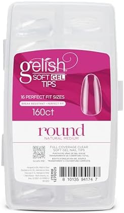 Gelish Soft Gel™ Tips – Professional Quality Press on Nails Extension for Strong, Long-Lasting Manicures – Easy Application, Natural Look, Pre-shaped False Nail