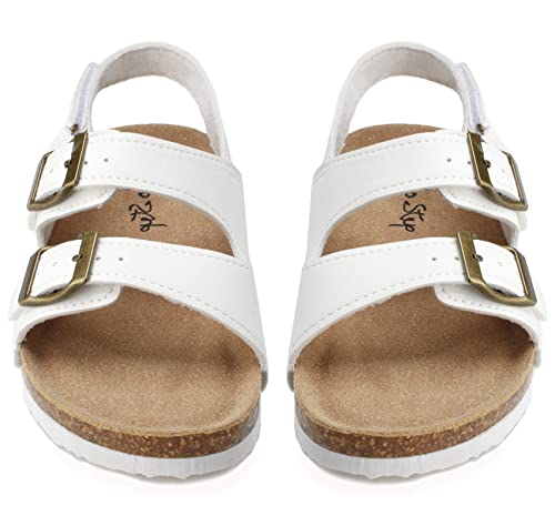 Image of PepStep Double Buckle Cork Footbed sandals for Boys or Girls - Comfortable Real Suede Insole - Arch Support - Light Weight