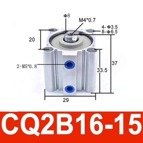 Cilindro neumático CQ2B16-15 de doble efecto para máxima precisión 3