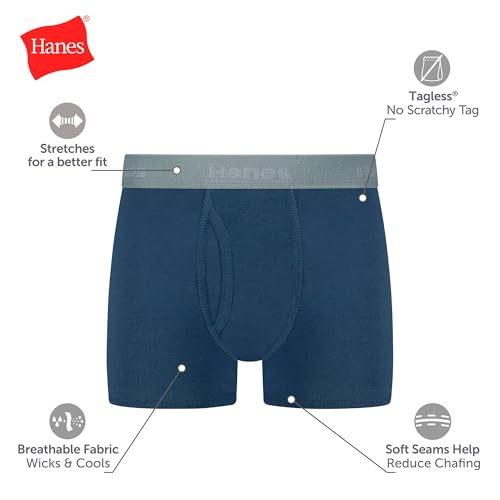 Image of Hanes boys Underwear Boxer Briefs Pack, 8-pack, Cotton-stretch Dyed Boys' Underwear, Moisture-wicking