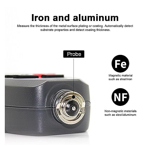 Medidor de Espesor de Pintura, Medidor de Espesor de Recubrimiento de Pintura, Sensor 2 en 1 Fe & NF para Auto, Rango de Medición 0-1300um / 0-51.2mil miniatura 4