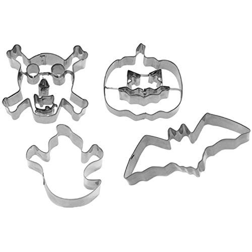 Westmark Set 4 stampi per Biscotti Halloween, Acciaio Inossidabile, Argento, 22.5 x 13 x 2.6 cm, 4 unità