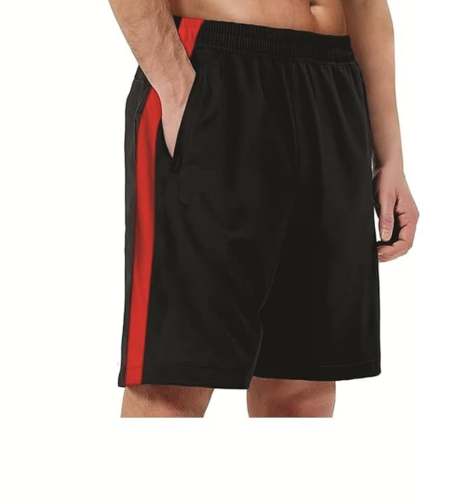 Image of BLUE STAR SHARK Athletic Sports Short || Shorts for Men with Zip Pockets ||Quick Dry || Lightweight Activewear Shorts