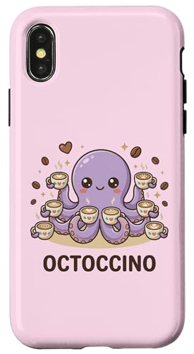 Octoccino ���킢���^�R�R�[�q�[���D�� �ʔ����f�U�C�� �X�}�z�P�[�X iPhone X/XS �p