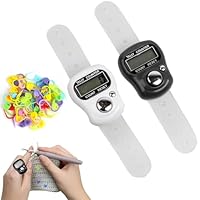 NHQZ 2x digitale Fingerzähler mit Handring + 50 Maschenmarkierer - für Golf & Stricken. Mini LED-Rundenzähler, rücksetzbar & praktisch. Perfekt zum Zählen von Runden/Reihen!