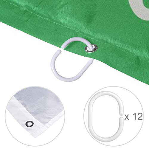 Rideau de douche imperméable motif animal vert avec crochets inclus