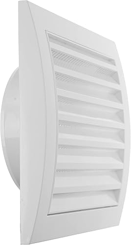 Miniatura 7 de Vent Systems Cubierta de ventilación de aire de 4 pulgadas para secadora y tubo de ventilación de escape de baño, cubierta de ventilación blanca
