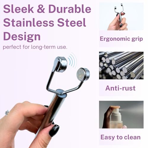 Image of 3-in-1 Cat's Eye Nail New Y-shaped Magnetic Rod for Cat's Eye Gel Multifunctional Double-ended Stainless Steel Magnet Portable for Salon Studio & Home Use (sliver)