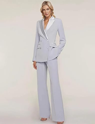 Caodip Women's Champagne Business Pant Suit Set | Size 8 Professional Two-Piece Blazer Outfit - Image 4